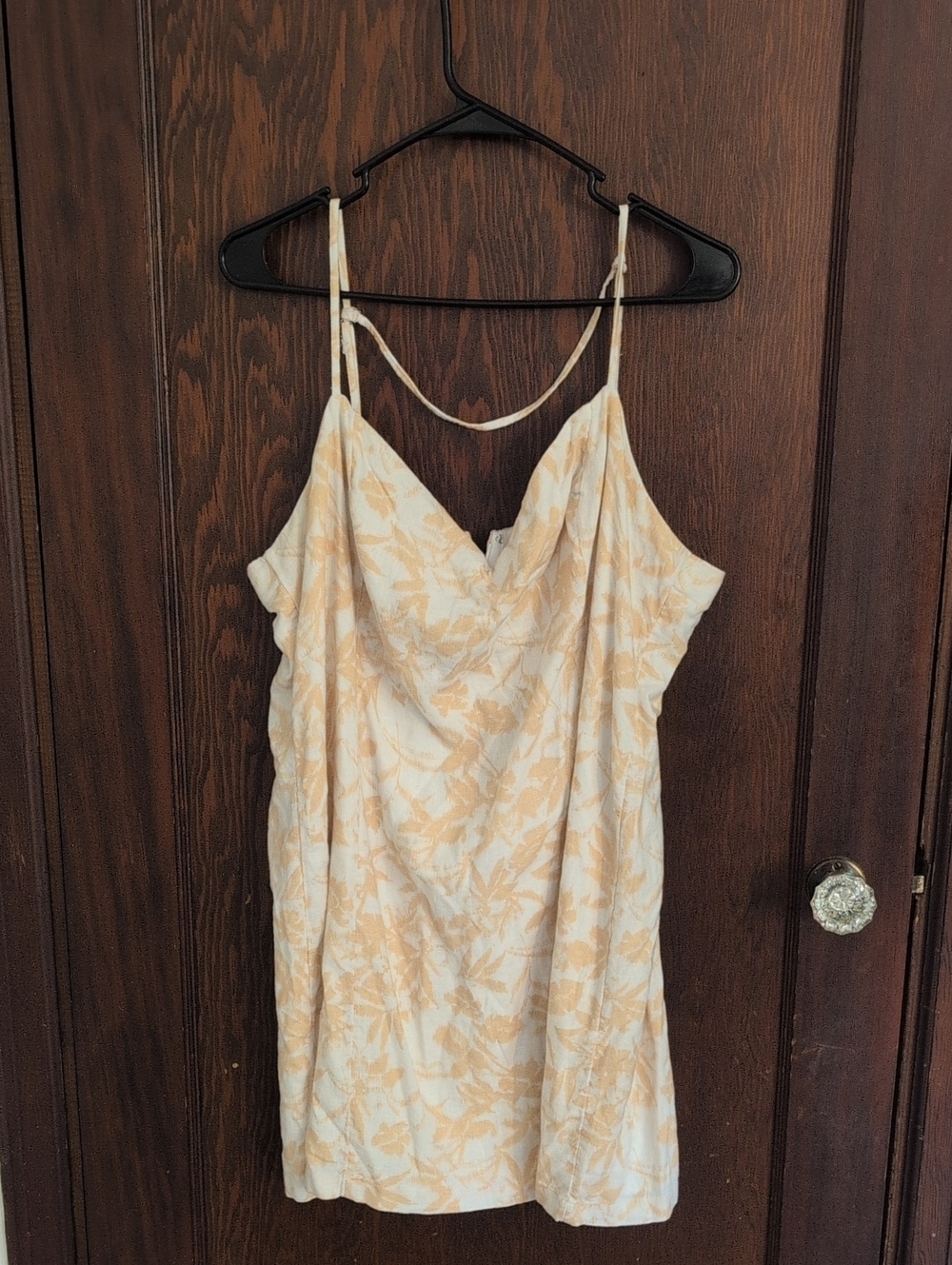 Abercrombie & Fitch Cream and Light Peach Floral Slip Dress